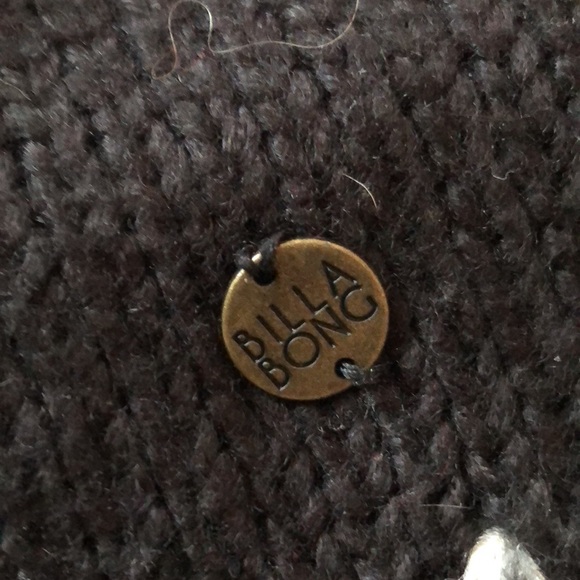 Billabong open front sweater. Black,gray,white. Size large - Picture 7 of 10